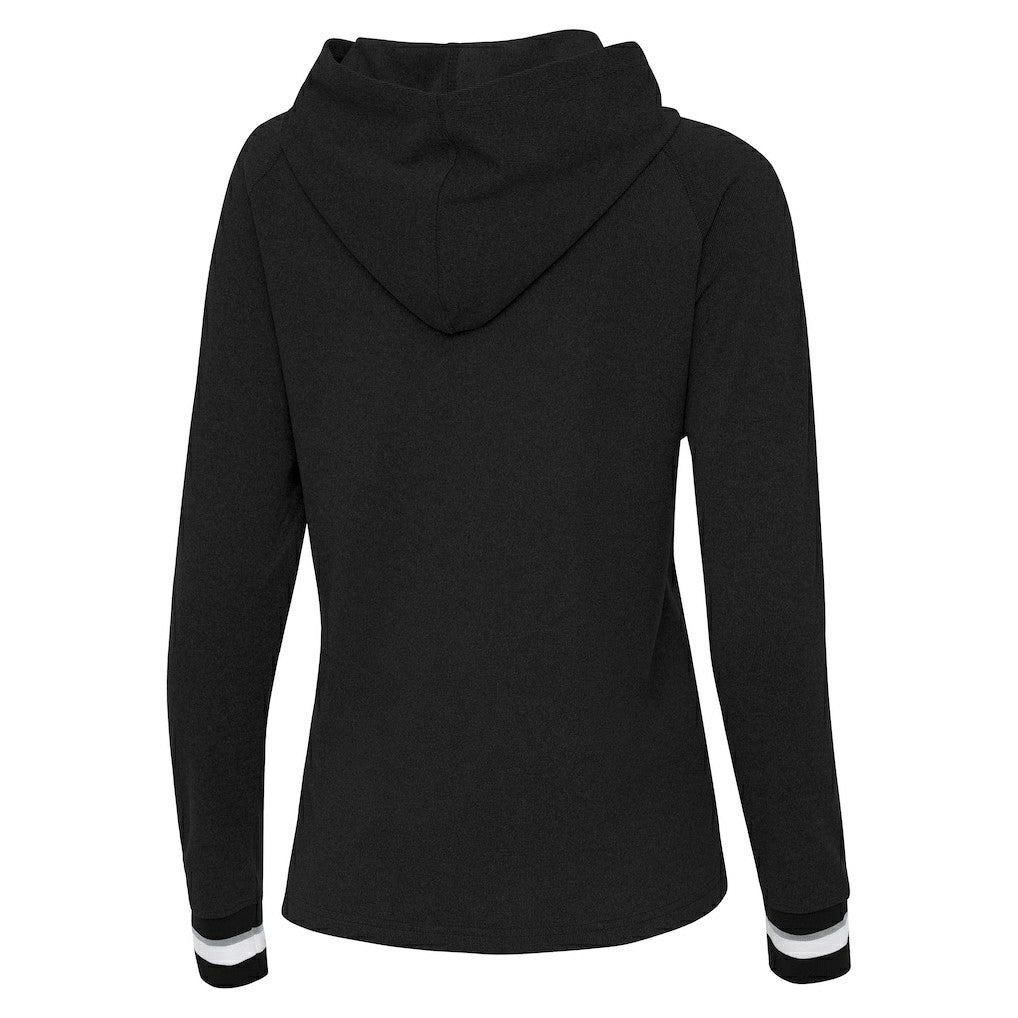 Cincinnati Bengals Antigua Women's Trek Raglan Pullover Hoodie Black