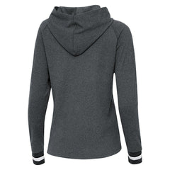 Cleveland Browns Antigua Women's Trek Raglan Pullover Hoodie Heather Charcoal