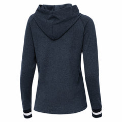 Houston Texans Antigua Women's Trek Raglan Pullover Hoodie Heather Navy