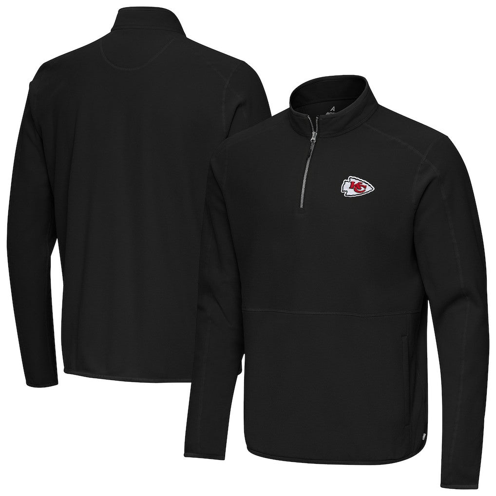 Kansas City Chiefs Antigua Step Up Quarter-Zip Pullover Black