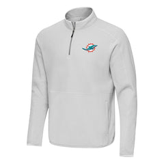 Miami Dolphins Antigua Step Up Quarter-Zip Pullover Gray