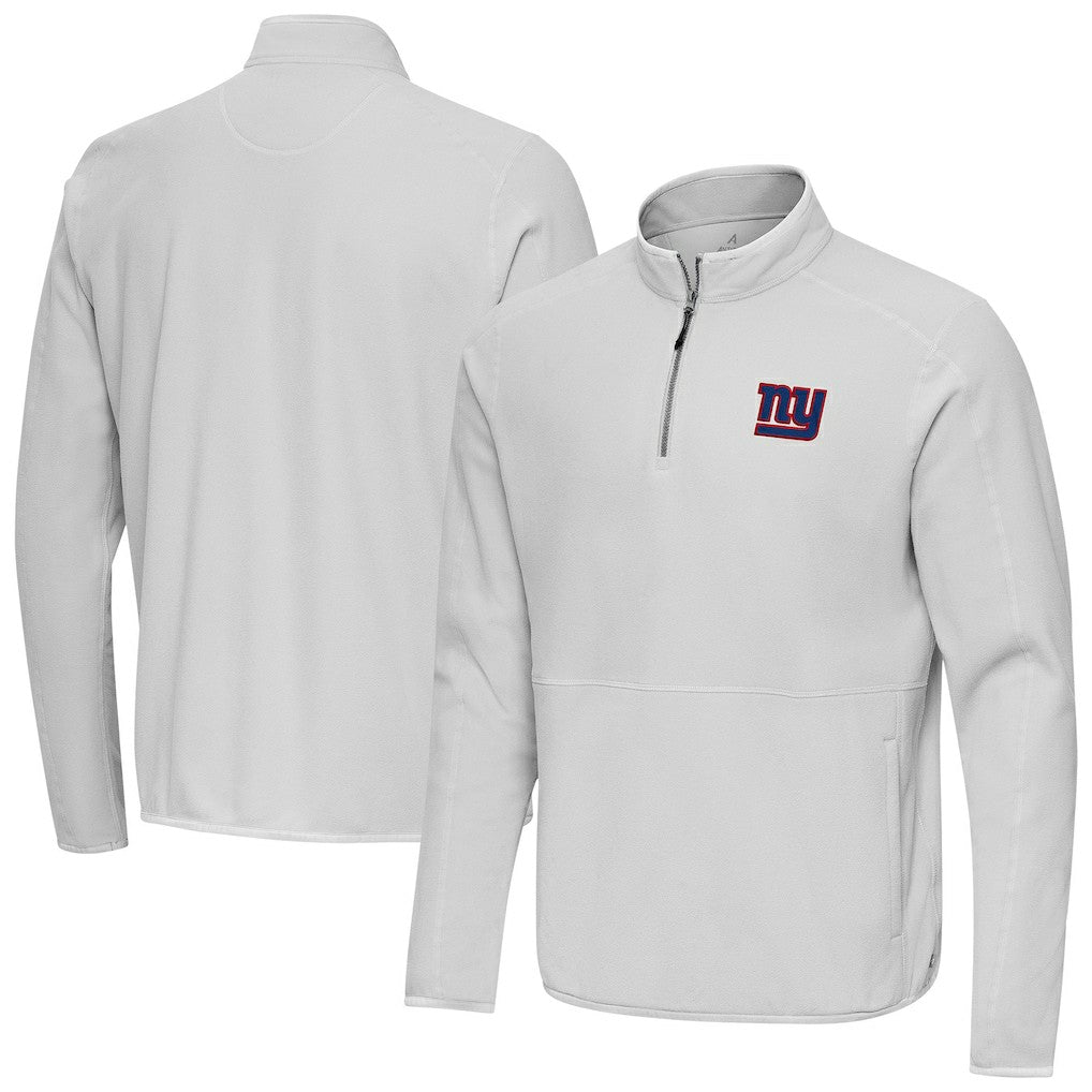 New York Giants Antigua Step Up Quarter-Zip Pullover Gray