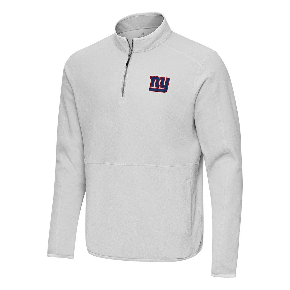 New York Giants Antigua Step Up Quarter-Zip Pullover Gray
