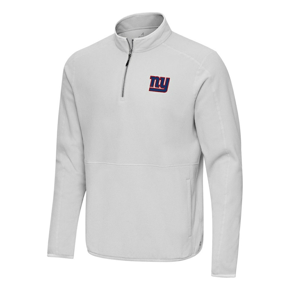 New York Giants Antigua Step Up Quarter-Zip Pullover Gray