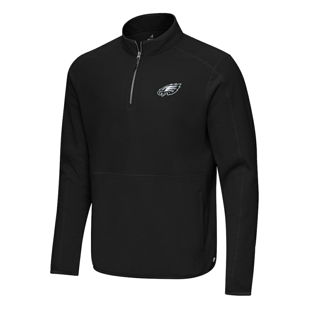 Philadelphia Eagles Antigua Step Up Quarter-Zip Pullover Black