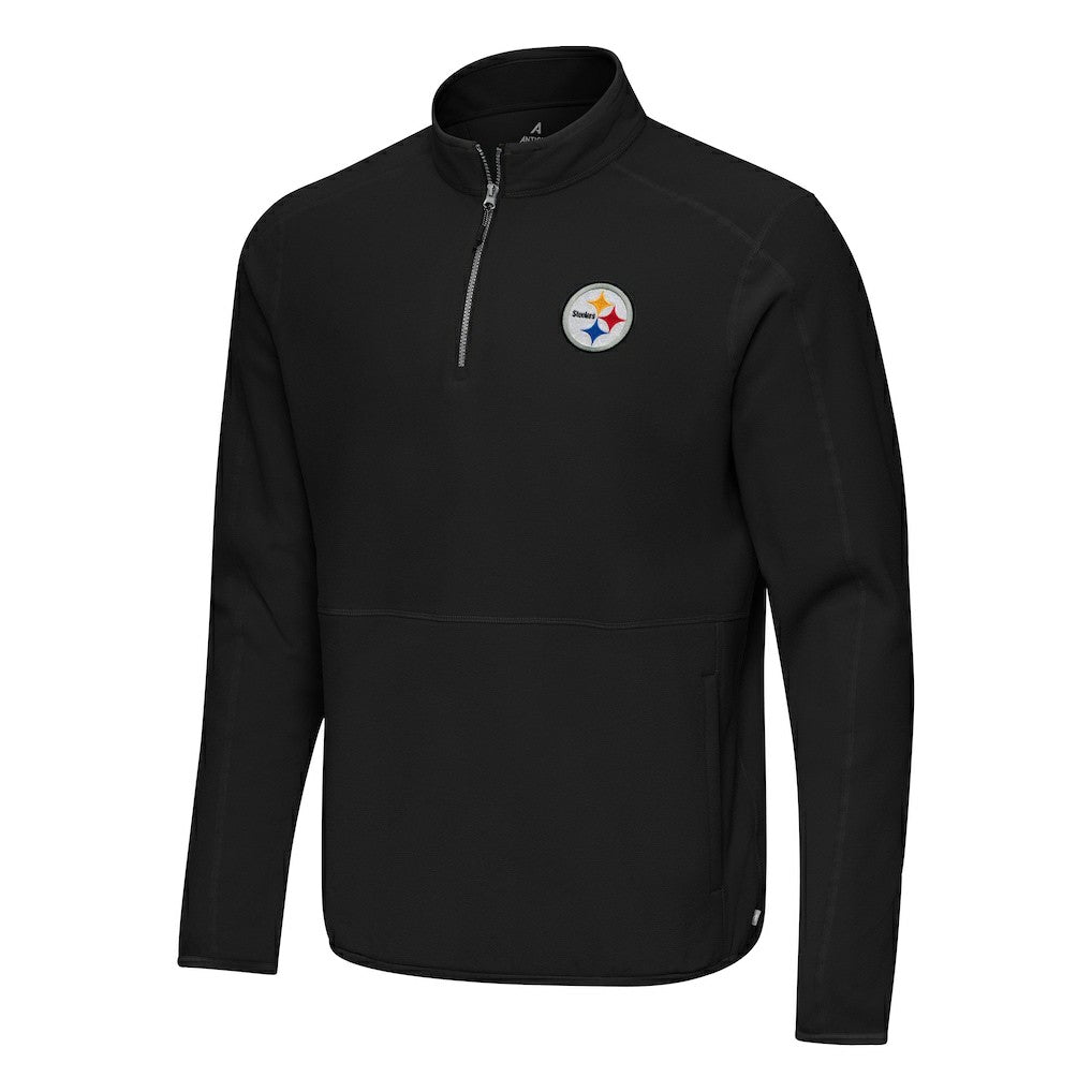 Pittsburgh Steelers Antigua Step Up Quarter-Zip Pullover Black