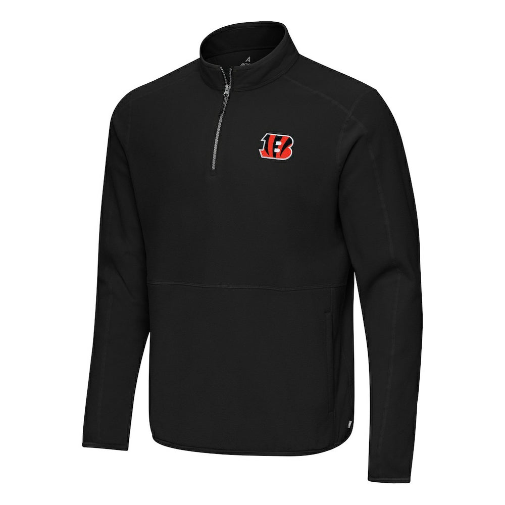 Cincinnati Bengals Antigua Step Up Quarter-Zip Pullover Black