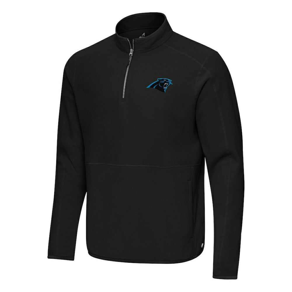 Carolina Panthers Antigua Step Up Quarter-Zip Pullover Black