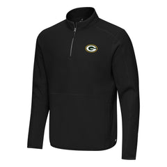 Green Bay Packers Antigua Step Up Quarter-Zip Pullover Black