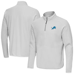 Detroit Lions Antigua Step Up Quarter-Zip Pullover Gray