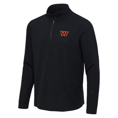 Washington Commanders Antigua Sync Tri-Blend Quarter-Zip Pullover Heather Black