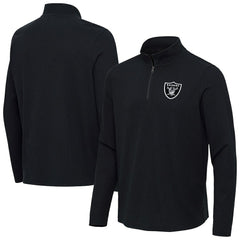 Las Vegas Raiders Antigua Sync Tri-Blend Quarter-Zip Pullover Heather Black