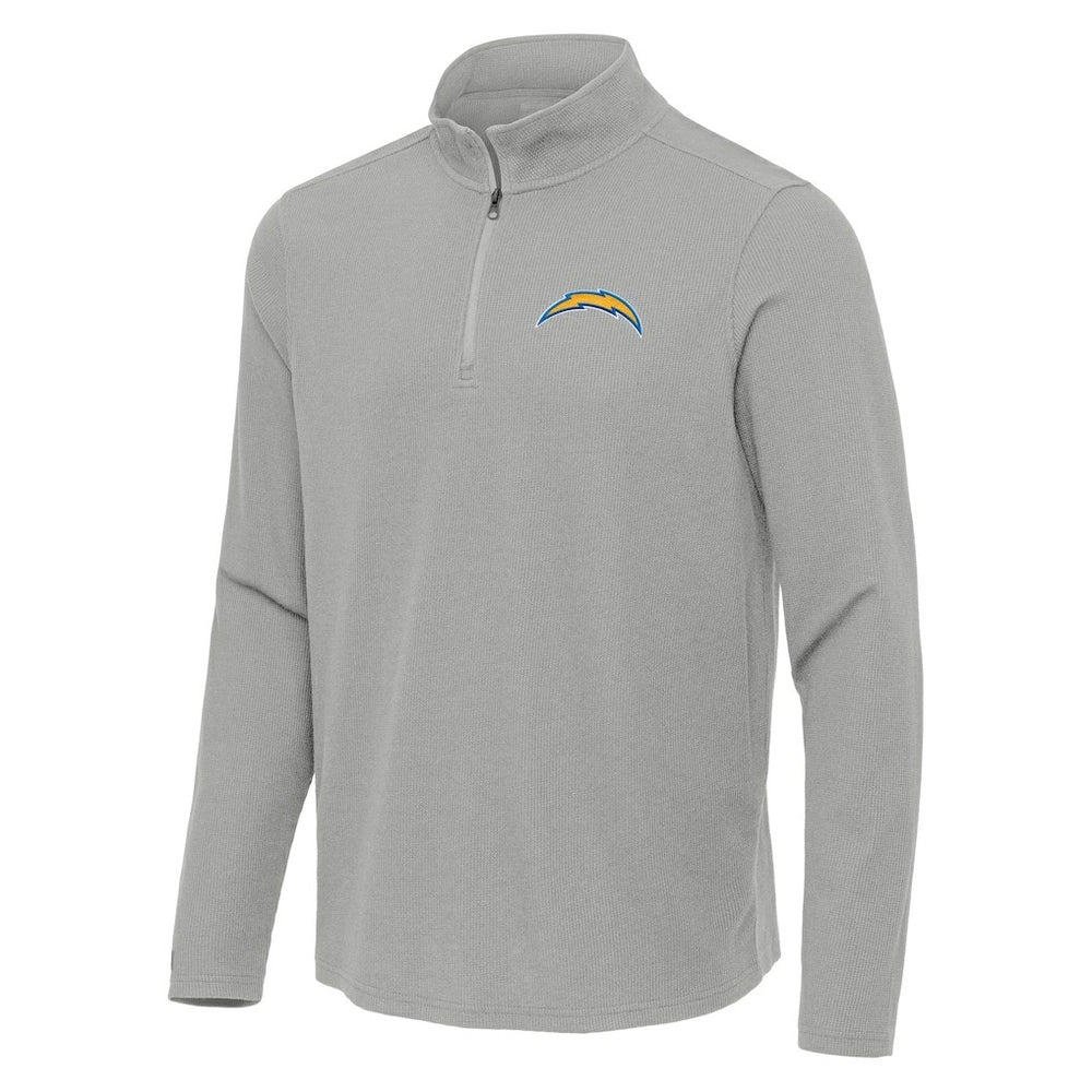Los Angeles Chargers Antigua Sync Tri-Blend Quarter-Zip Pullover Heather Gray