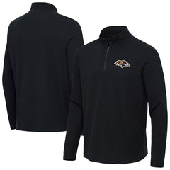 Baltimore Ravens Antigua Sync Tri-Blend Quarter-Zip Pullover Heather Black