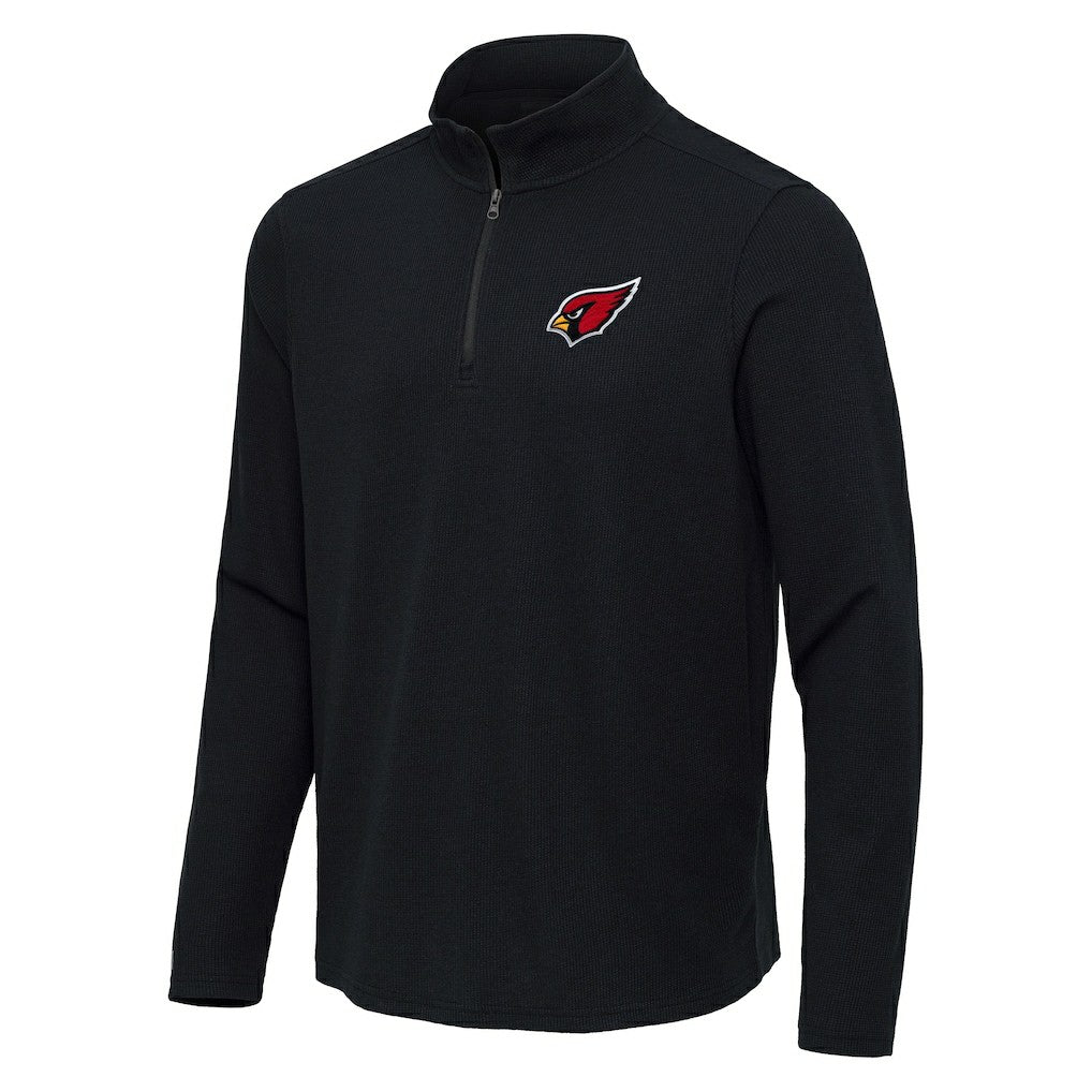 Arizona Cardinals Antigua Sync Tri-Blend Quarter-Zip Pullover Heather Black