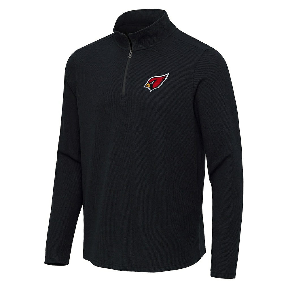 Arizona Cardinals Antigua Sync Tri-Blend Quarter-Zip Pullover Heather Black