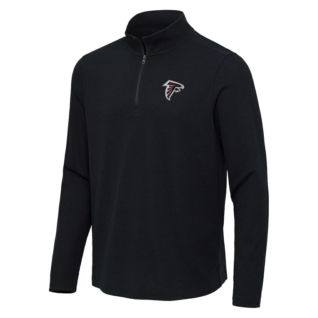 Atlanta Falcons Antigua Sync Tri-Blend Quarter-Zip Pullover Heather Black
