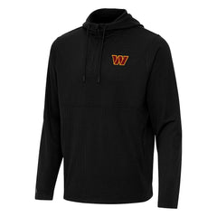 Washington Commanders Antigua Connected Quarter-Zip Pullover Hoodie Black