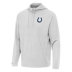 Indianapolis Colts Antigua Connected Quarter-Zip Pullover Hoodie Gray