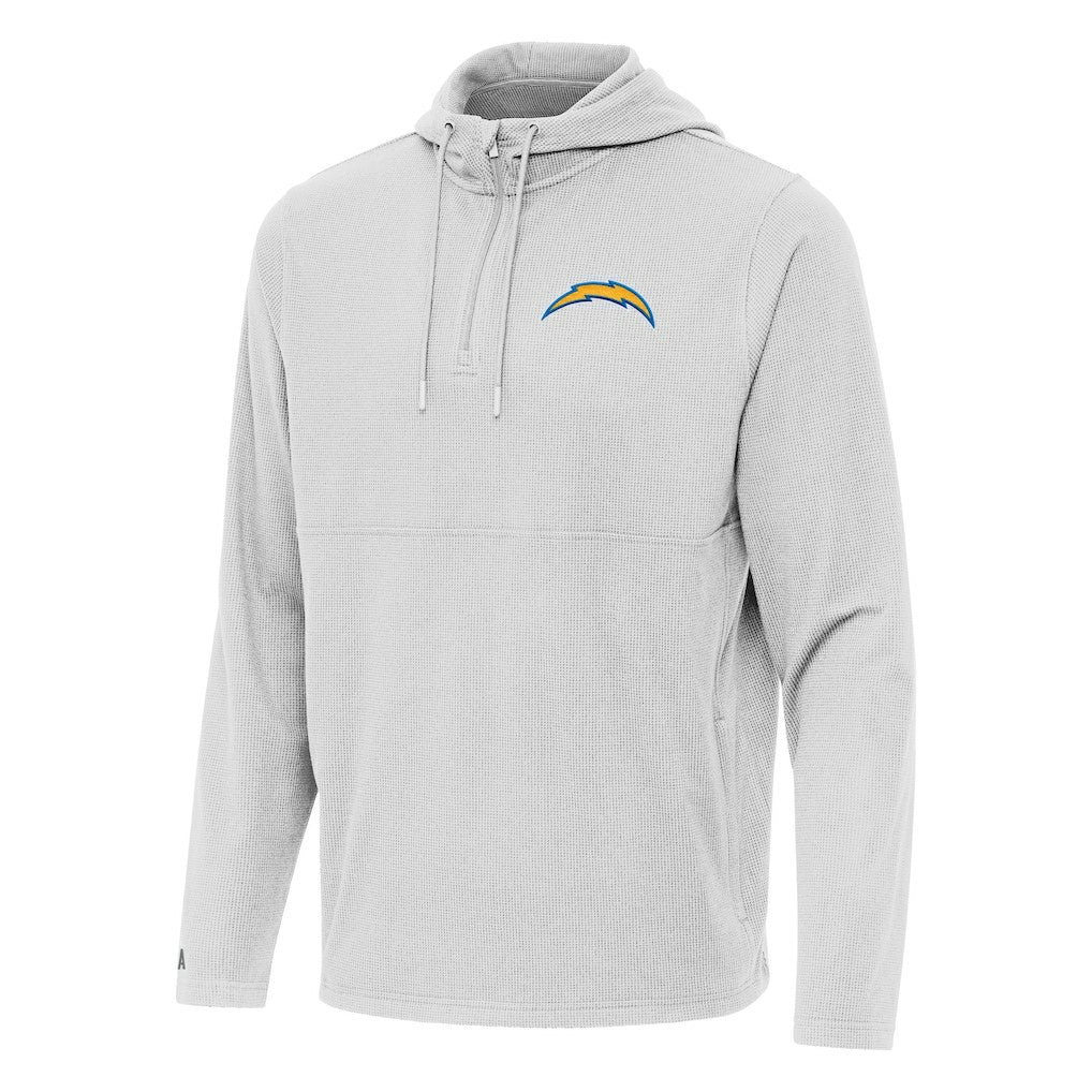 Los Angeles Chargers Antigua Connected Quarter-Zip Pullover Hoodie Gray