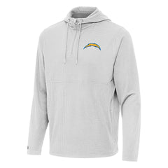 Los Angeles Chargers Antigua Connected Quarter-Zip Pullover Hoodie Gray