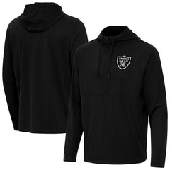 Las Vegas Raiders Antigua Connected Quarter-Zip Pullover Hoodie Black