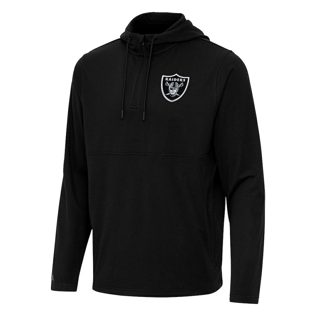 Las Vegas Raiders Antigua Connected Quarter-Zip Pullover Hoodie Black