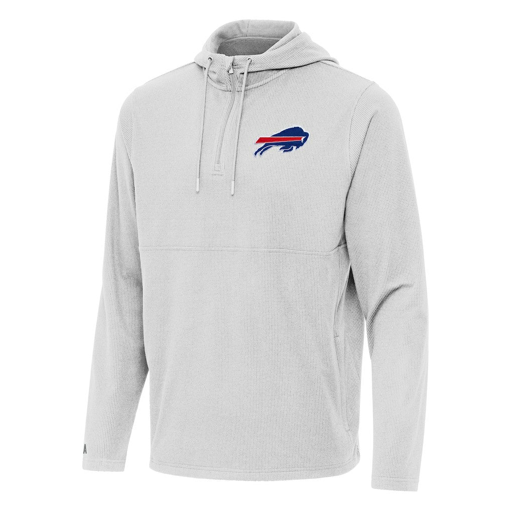 Buffalo Bills Antigua Connected Quarter-Zip Pullover Hoodie Gray