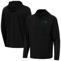 Carolina Panthers Antigua Connected Quarter-Zip Pullover Hoodie Black