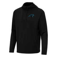Carolina Panthers Antigua Connected Quarter-Zip Pullover Hoodie Black