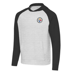 Pittsburgh Steelers Antigua Urgent Pullover Hoodie Black/Heather Gray