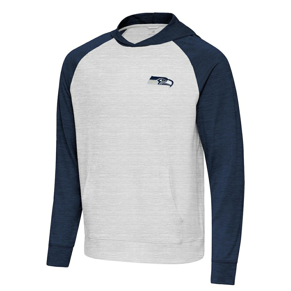 Seattle Seahawks Antigua Urgent Pullover Hoodie Heather College Navy/Gray