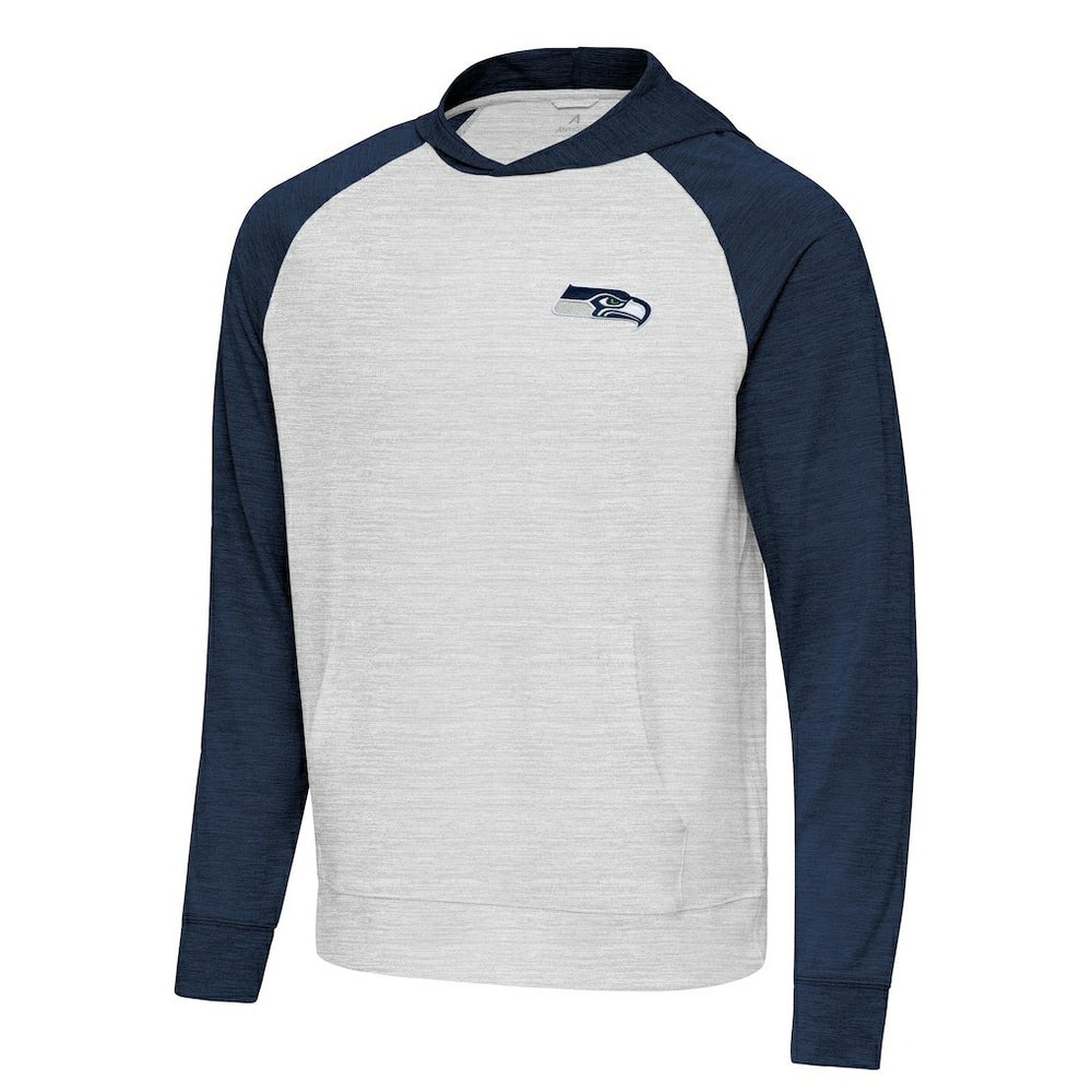Seattle Seahawks Antigua Urgent Pullover Hoodie Heather College Navy/Gray