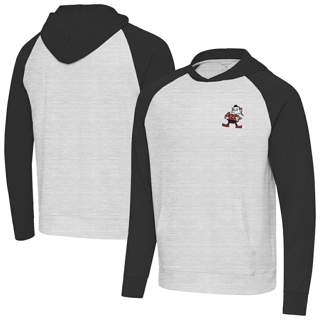 Cleveland Browns Antigua Urgent Pullover Hoodie Black/Heather Gray