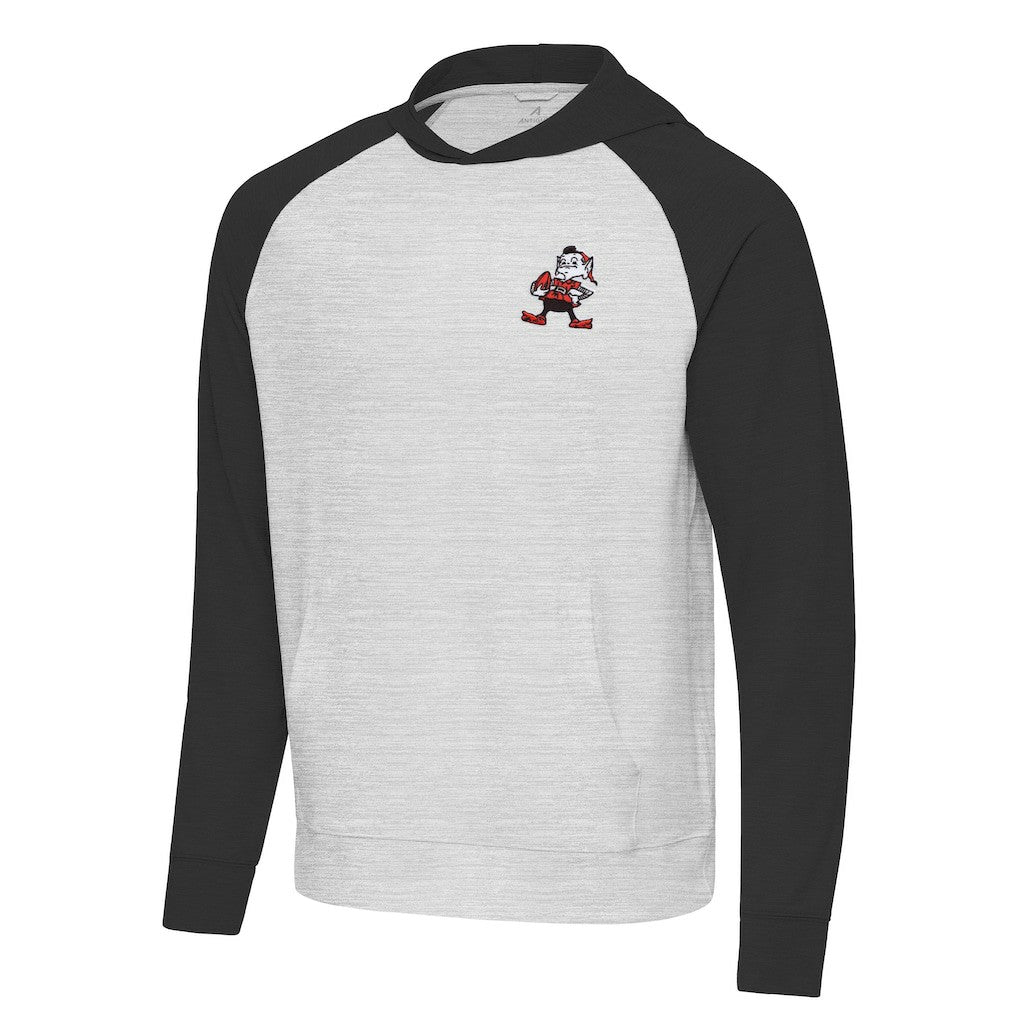 Cleveland Browns Antigua Urgent Pullover Hoodie Black/Heather Gray