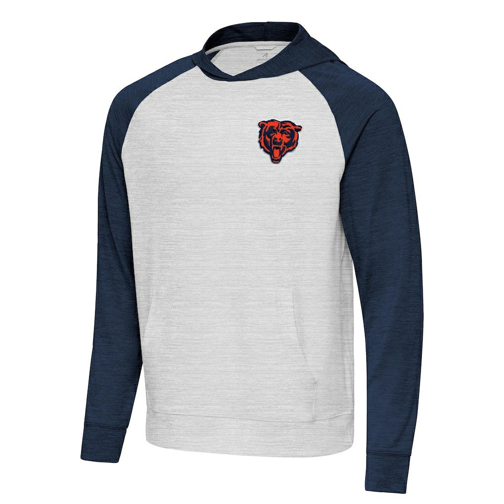 Chicago Bears Antigua Urgent Pullover Hoodie Heather Navy/Gray