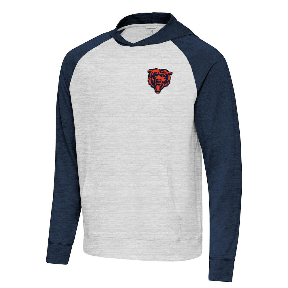 Chicago Bears Antigua Urgent Pullover Hoodie Heather Navy/Gray