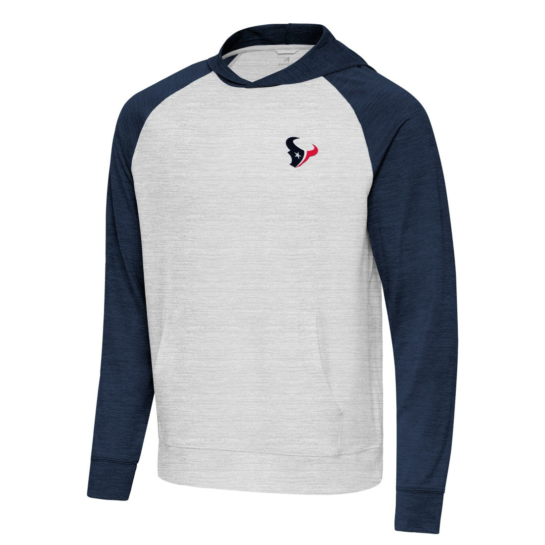 Houston Texans Antigua Urgent Pullover Hoodie Heather Navy/Gray