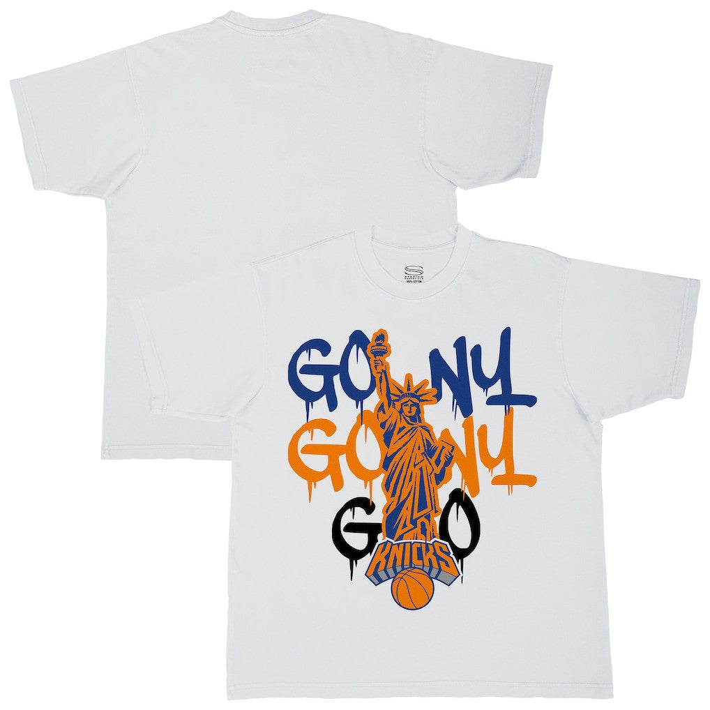 New York Knicks Stadium Essentials Unisex Oversized Go NY Go T-Shirt White