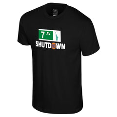 New York Knicks Stadium Essentials 7th Avenue Shutdown T-Shirt Black
