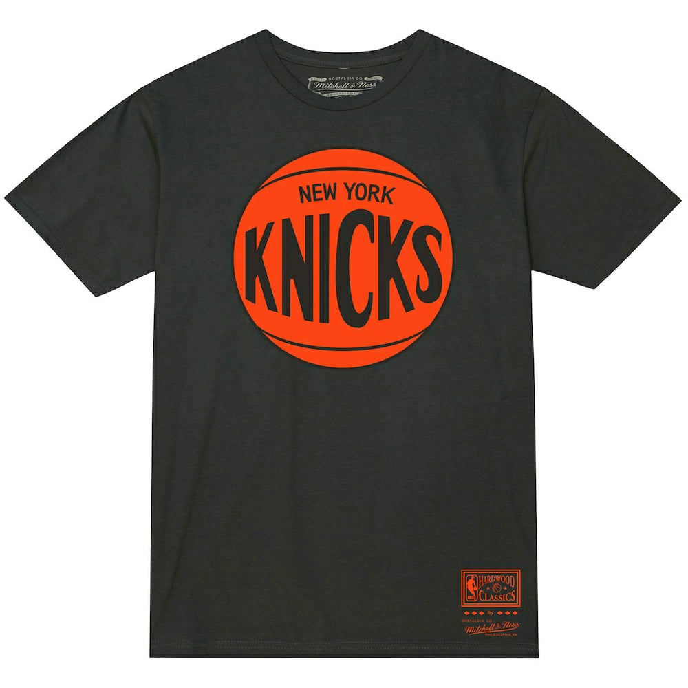 New York Knicks Unisex Hardwood Classics MVP Logo T-Shirt Heather Charcoal