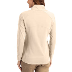 Denver Broncos Cutter & Buck Women's Adapt Eco Knit Stretch Recycled Raglan Half-Zip Pullover Tan