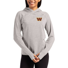 Washington Commanders Cutter & Buck Women's Primary Logo Adapt Knit Recycled Raglan Pullover Hoodie Heather Gray