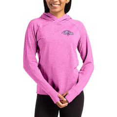 Baltimore Ravens Cutter & Buck Women's Tonal Logo Adapt Knit Recycled Raglan Pullover Hoodie Pink