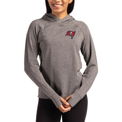 Tampa Bay Buccaneers Cutter & Buck Women's Primary Logo Adapt Knit Recycled Raglan Pullover Hoodie Heather Charcoal