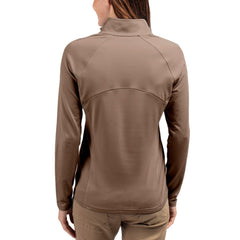 Philadelphia Eagles Cutter & Buck Women's Tonal Adapt Eco Knit Stretch Recycled Raglan Half-Zip Pullover Brown
