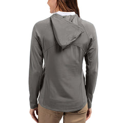 Chicago Bears Cutter & Buck Women's Adapt Eco Knit Hybrid Recycled Raglan Full-Zip Hoodie Jacket Gray