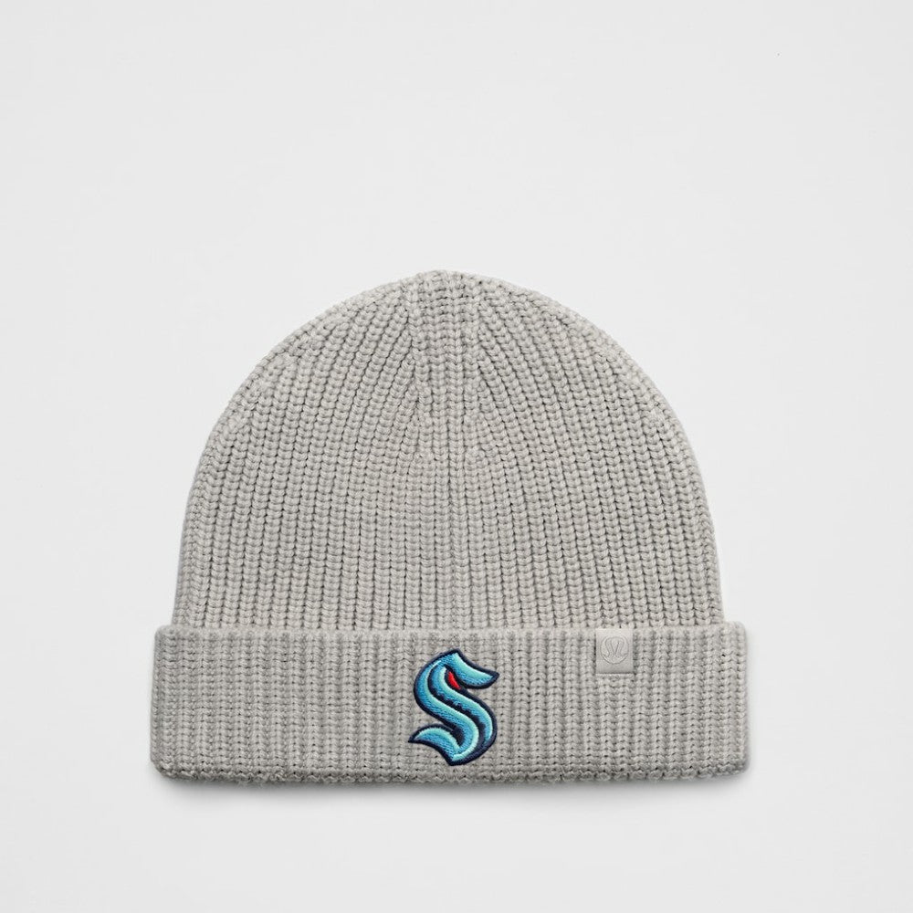 NHL Seattle Kraken lululemon Unisex Close-Fit Wool-Blend Ribbed Beanie - Heathered Gull Grey