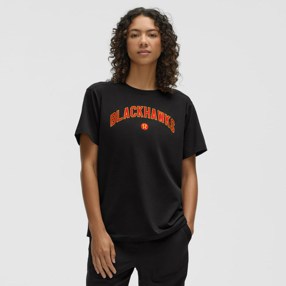 NHL Chicago Blackhawks lululemon Women's All Yours Organic Cotton T-Shirt - Black
