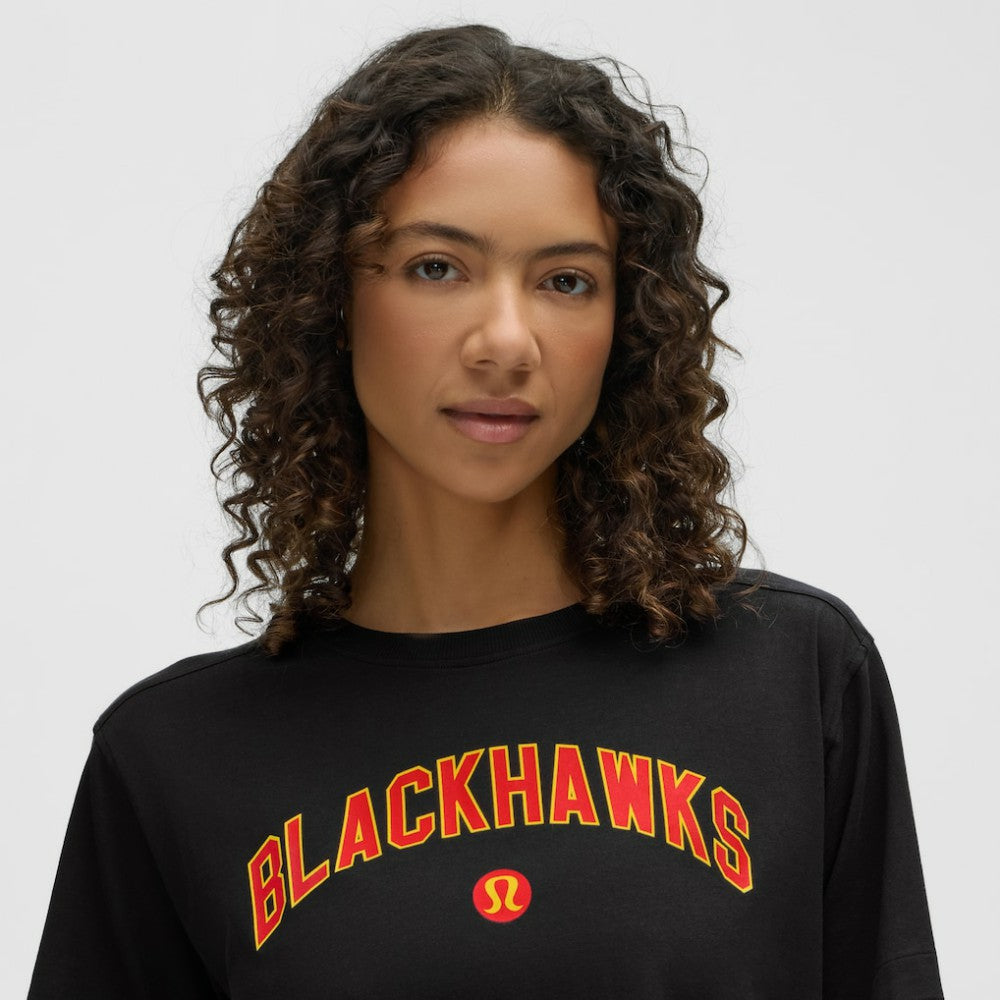 NHL Chicago Blackhawks lululemon Women's All Yours Organic Cotton T-Shirt - Black